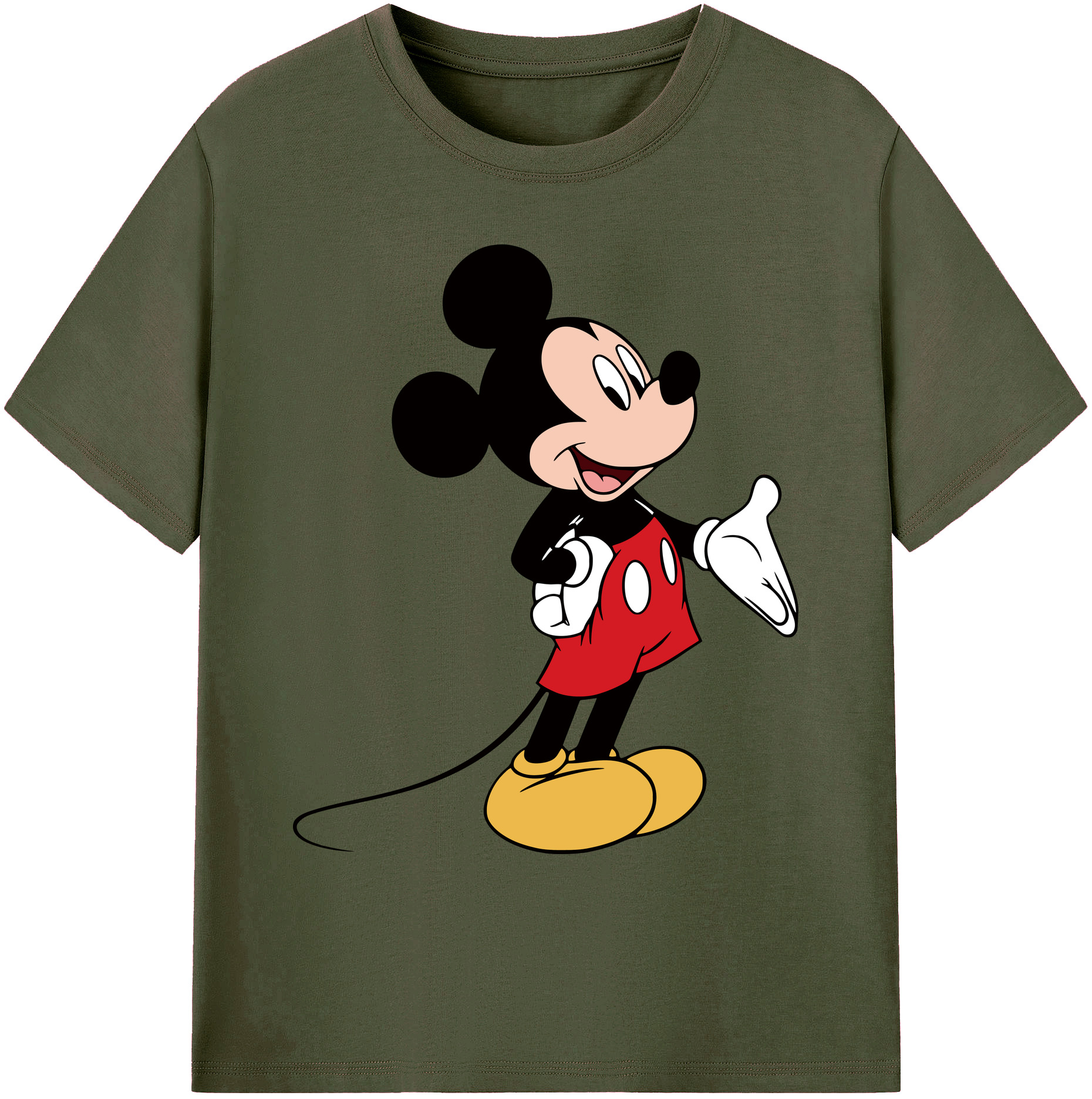 ミッキーマウス Mickey Mouse 綿100％ メンズ半袖Tシャツ｜肌触りやわらか＆通気性